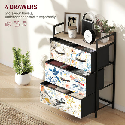 Tonona Wooden White 4 Drawer Storage Chest