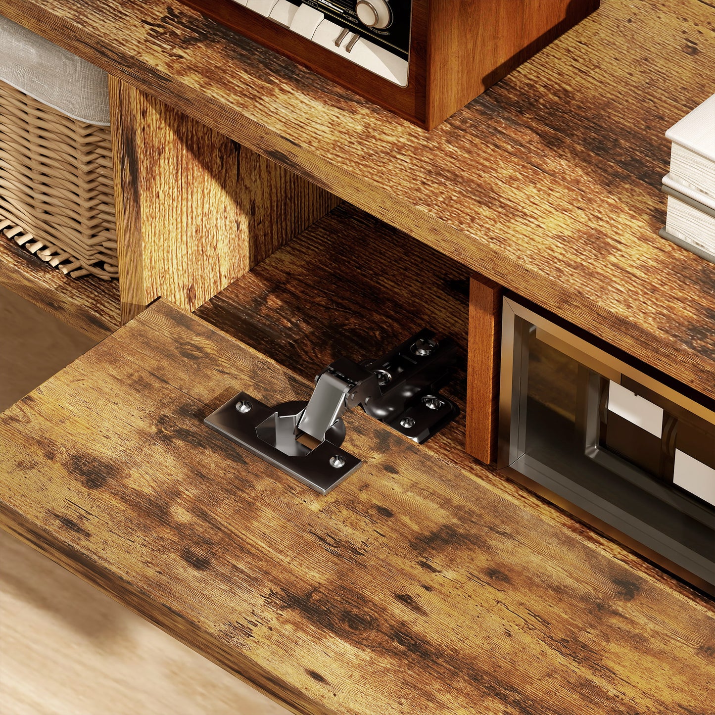 Avamoro 120cm Rustic Brown Floating TV Unit For Screens Up To 50 Inches