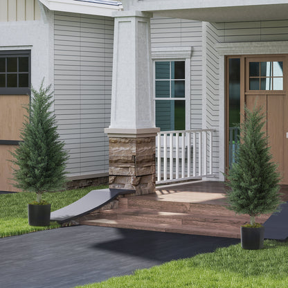 Lusa Set Of 2 Outdoor Artificial Cypress Trees H8 90cm With UV Resistant Finish