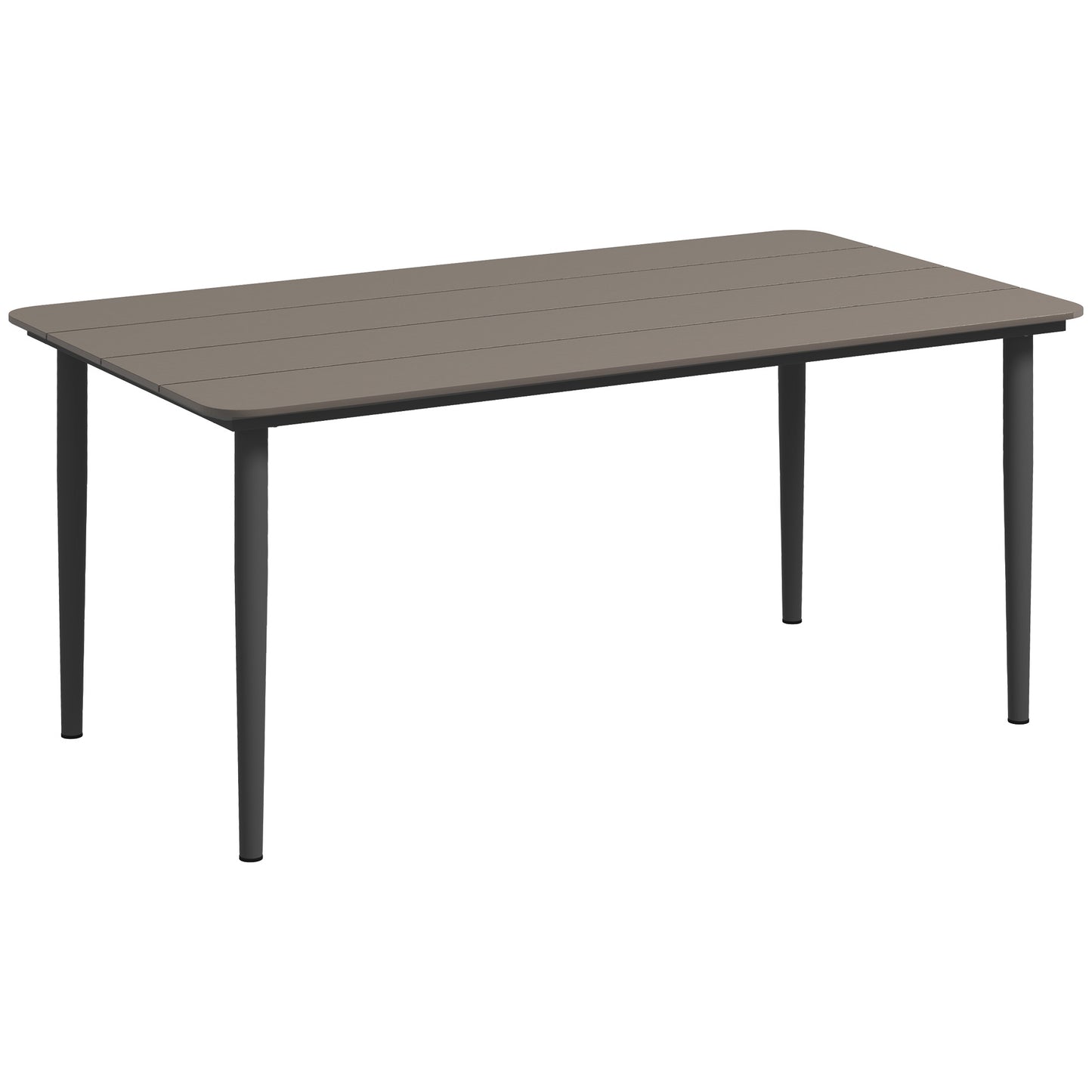 Modovele Metal Dark Grey Rectangular Outdoor Dining Table For 6