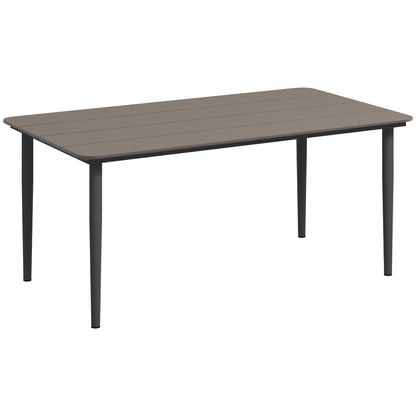 Modovele Metal Dark Grey Rectangular Outdoor Dining Table For 6