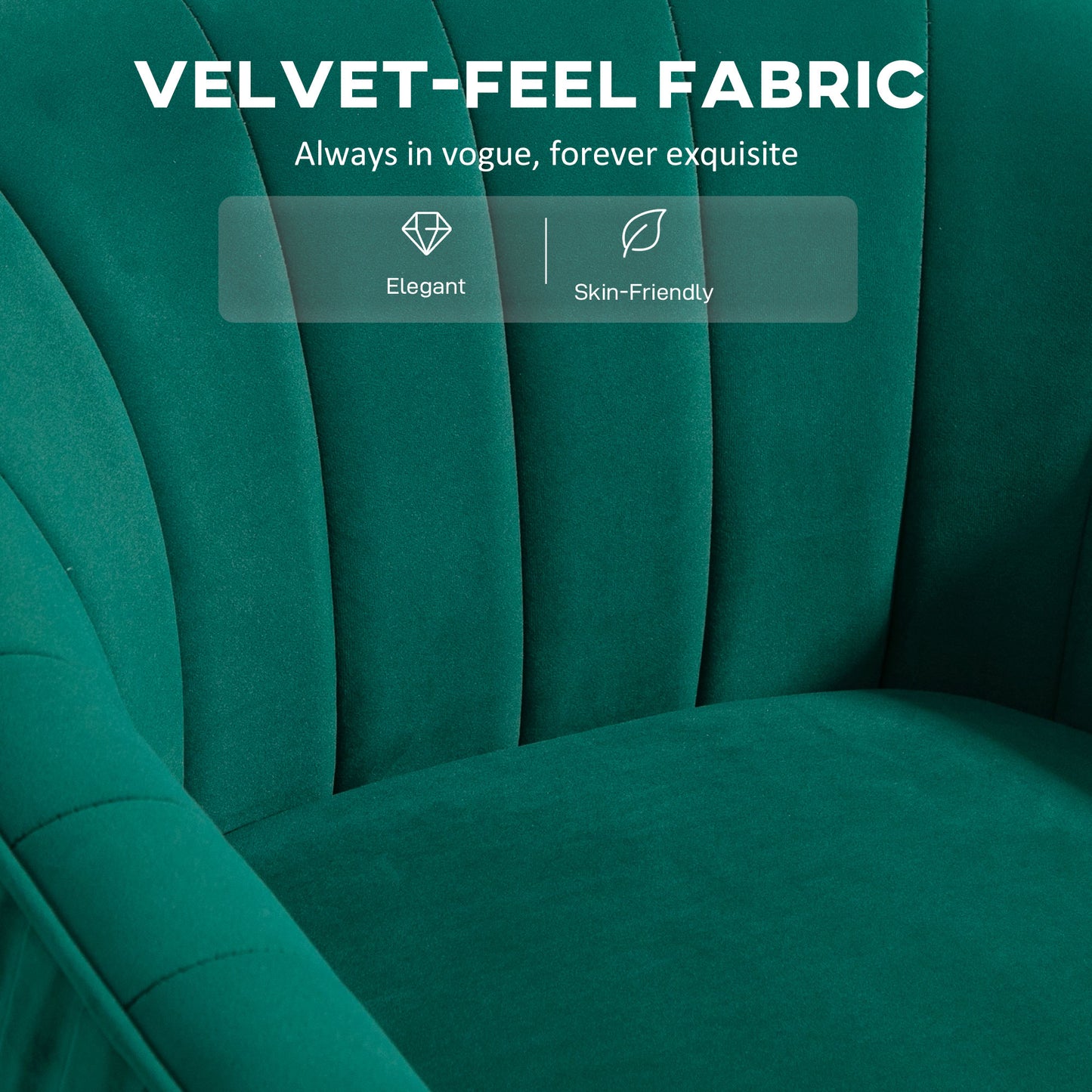 Rico Nota Velvet Forest Green Shell Back Accent Chair