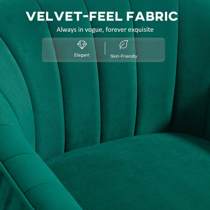 Rico Nota Velvet Forest Green Shell Back Accent Chair