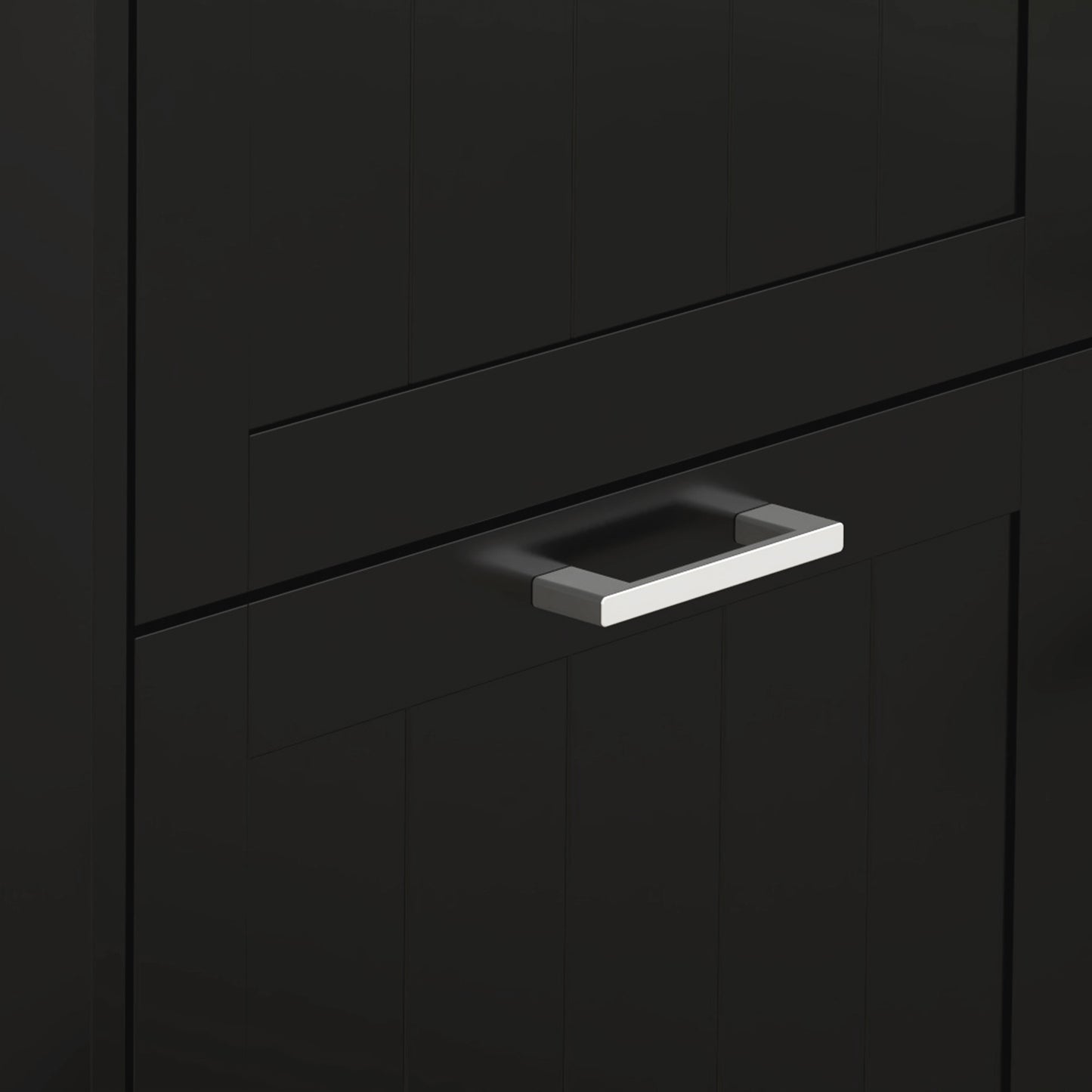 Kaso Wooden Black Minimal 3 Drawer Shoe Cabinet