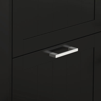 Kaso Wooden Black Minimal 3 Drawer Shoe Cabinet