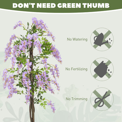 Ratona Tall Artificial Ficus And Wisteria Style Tree In Pot H8 180cm