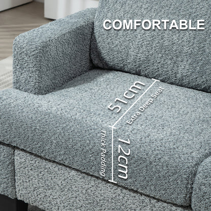 Mofa Chenille Light Grey 2 Seater Sofa Soft Texture
