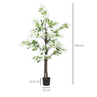 Laniha Set Of 2 Artificial Honeysuckle Flower Plants With Curved Stems In White Pots