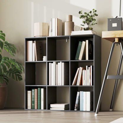Solipa Wood Black 9 Cube Storage Bookcase