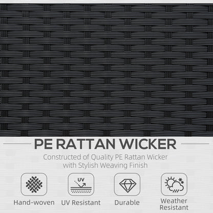Raco Rattan Black Single Outdoor Armchair With Thick Cushioned Seat And Armrests
