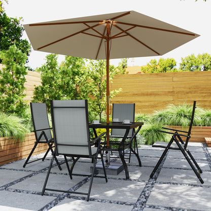 Mattilo 4 Seater Light Grey Mesh and Black Steel Frame Dining Set