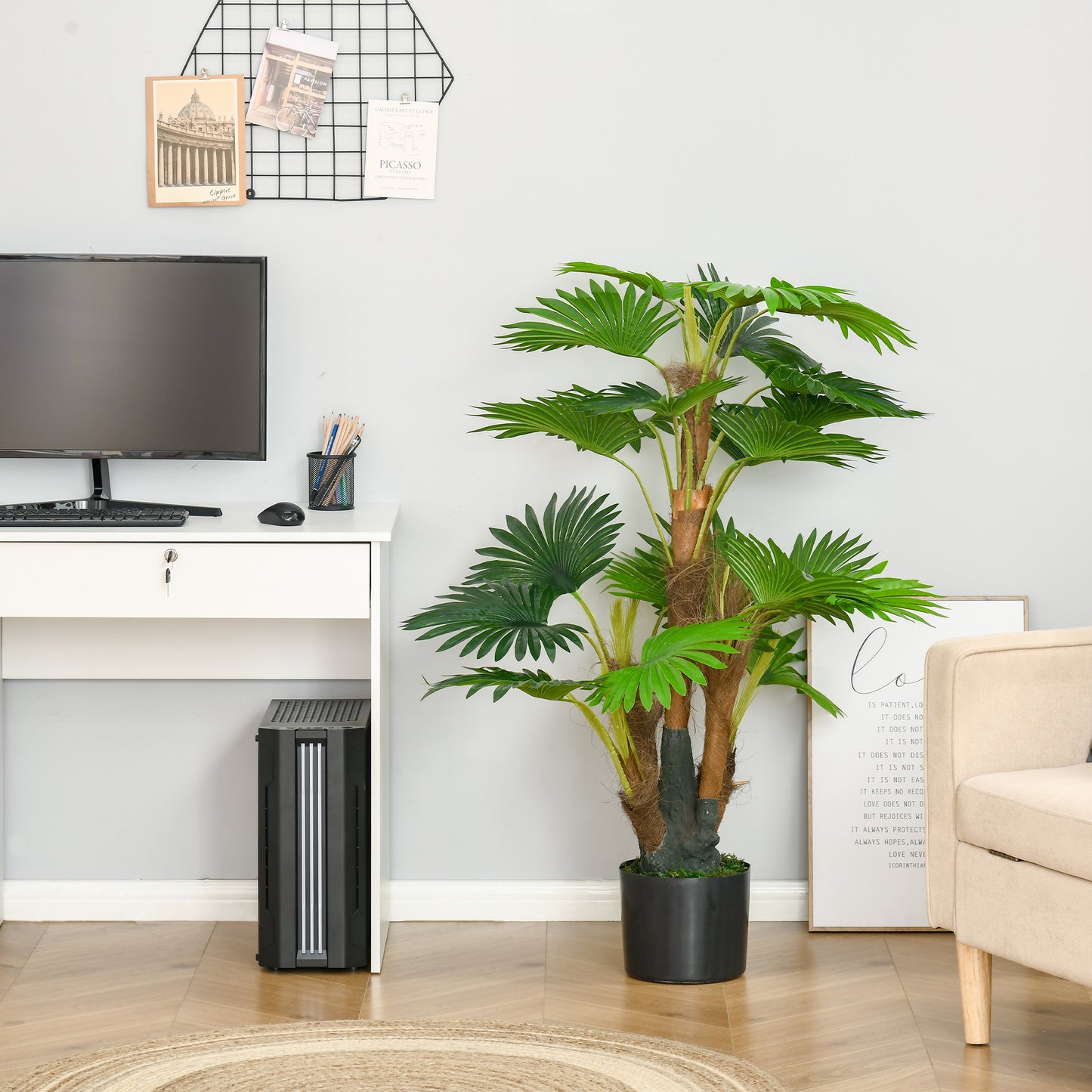 Halu Leve Pair Of Artificial Palm Style Trees In Pots H8 135cm