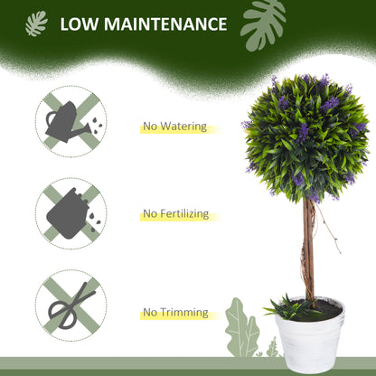 Kema Mado Set Of 2 Artificial Lavender Ball Trees In Pots For Indoor And Outdoor Styling 60cm