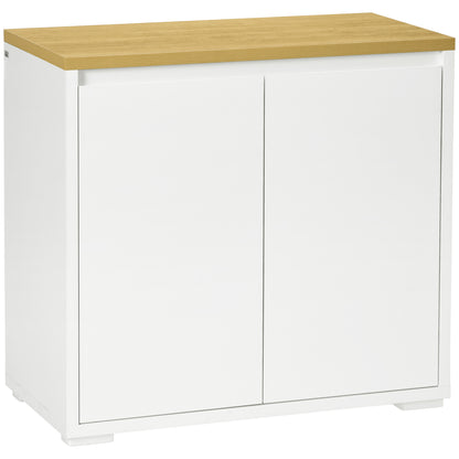 Nofi Fael White and Natural Sideboard With Double Doors