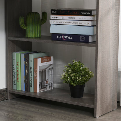 Nifi 120cm Wooden Grey L Shaped Corner Desk With Keyboard Tray Drawers And Shelving