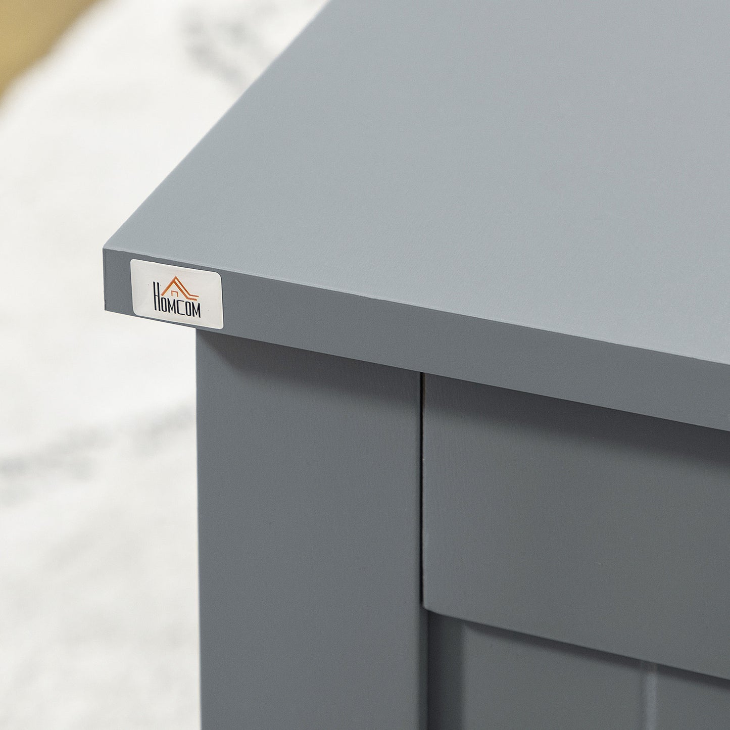 Vekasa Grey Toy and Blanket Storage Chest With Safety Hinged Lid