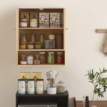Nedo Wall Mounted Bathroom Storage Cabinet With Adjustable Shelving Oak Finish