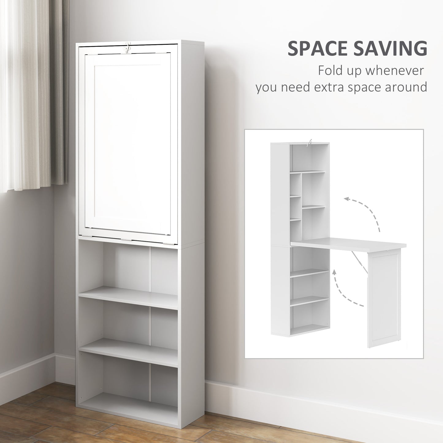 Larono 98cm White 3 Section Work Desk With Writing Board And Storage