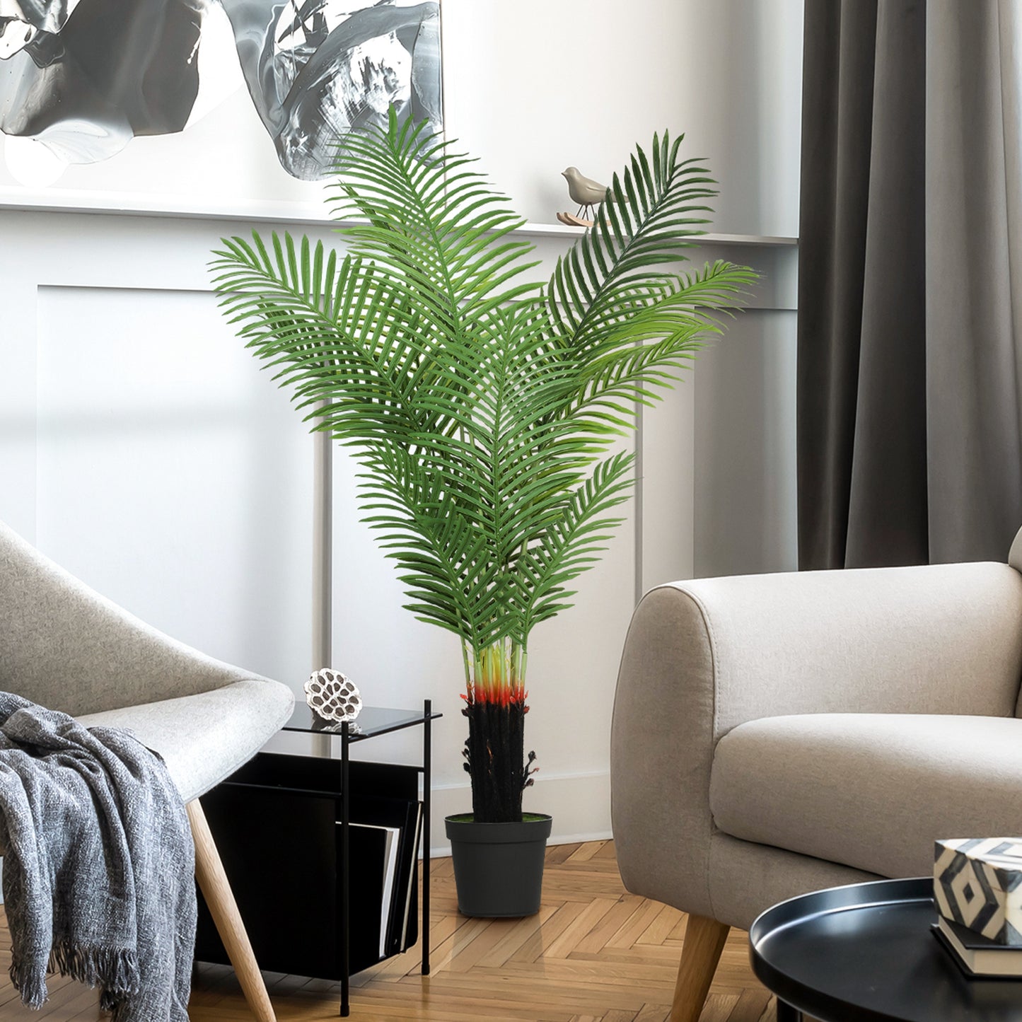 Nomovi Artificial Areca Palm With Full Canopy Leaf Design In Pot H8 150cm Green