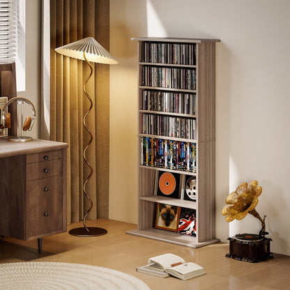 Paleni Rana Wooden Natural Finish CD Storage Unit With 360 Disc Capacity