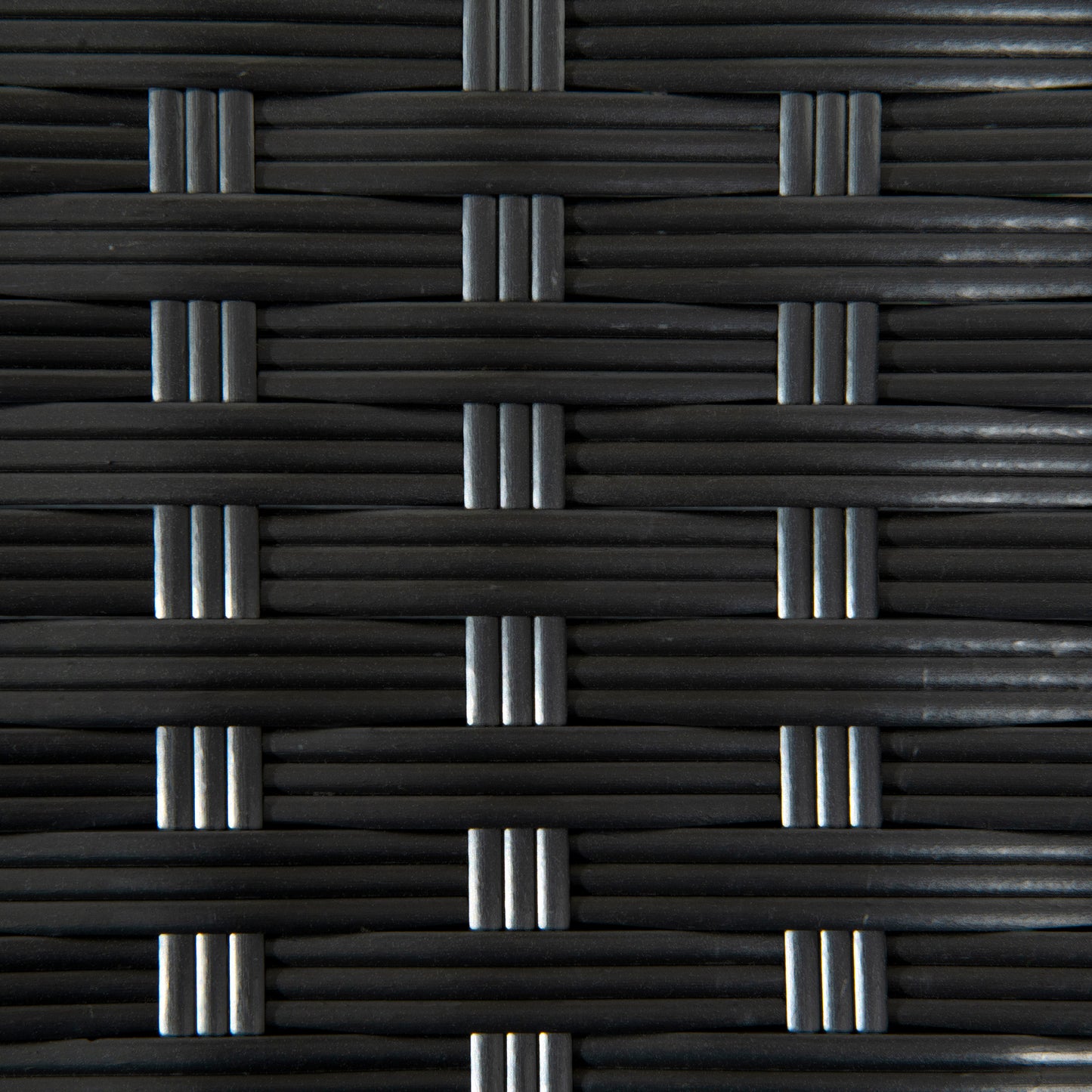 Varilu Black Rattan Outdoor Coffee Table With Woven Top