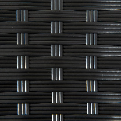 Varilu Black Rattan Outdoor Coffee Table With Woven Top