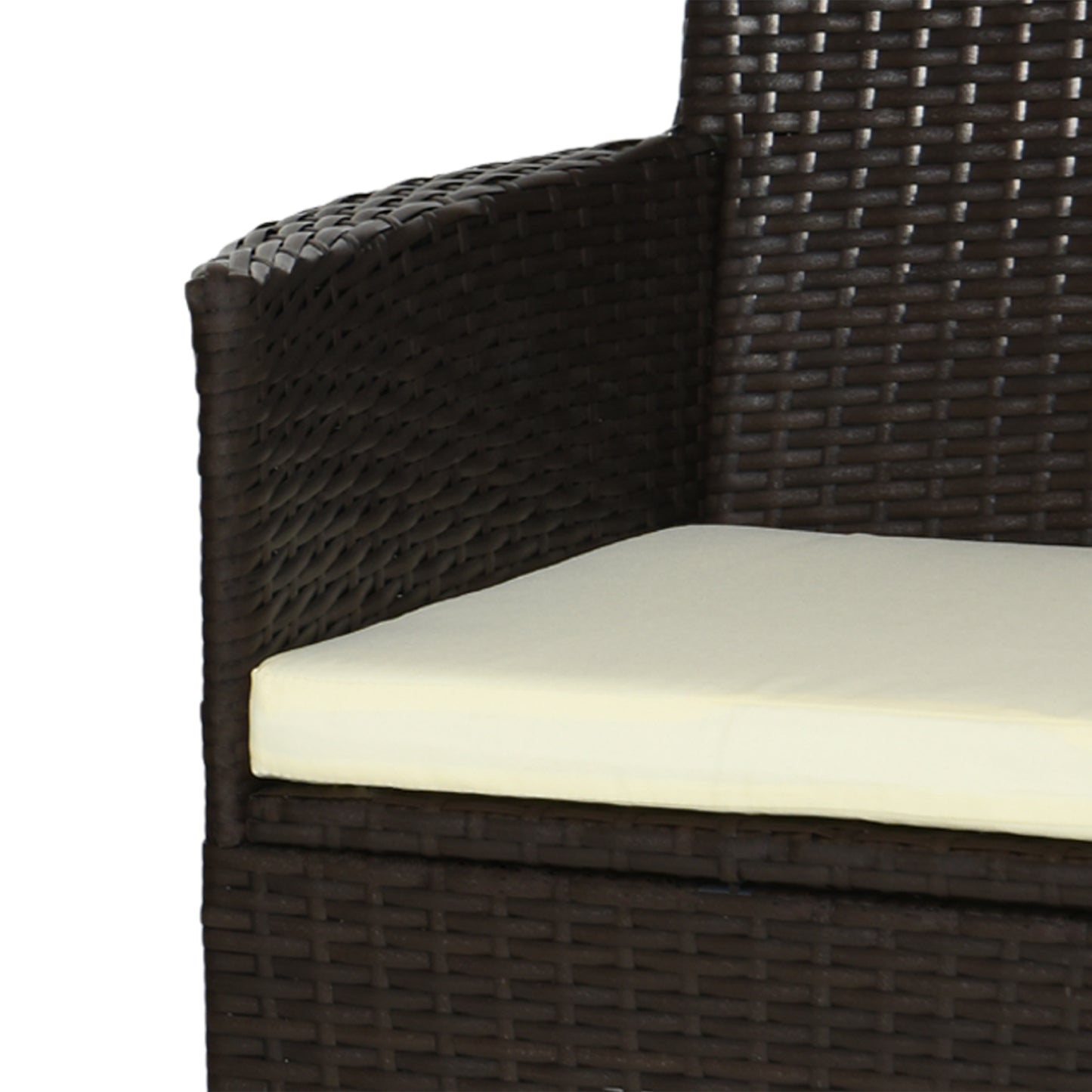 Dodone Metal And Rattan Brown Set Of 2 Outdoor Dining Armchairs With Cushions