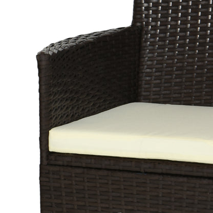 Dodone Metal And Rattan Brown Set Of 2 Outdoor Dining Armchairs With Cushions