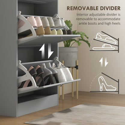 Sari Wooden Grey Compact 3 Drawer Shoe Cabinet