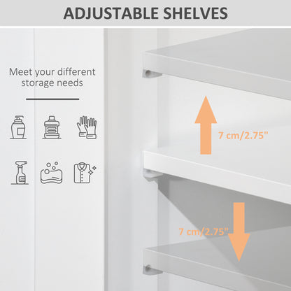 Sore Neco Freestanding White Bathroom Storage Unit With 2 Drawers And Adjustable Shelving