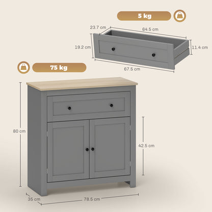 Venisa Grey Modern Sideboard With Drawer Storage Double Doors And Drawer