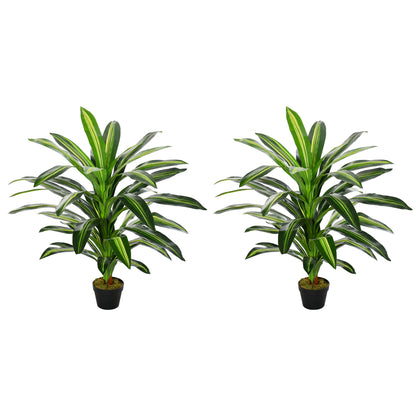 Bake Nino Set Of 2 Artificial Dracaena Style Plants For Interior Spaces