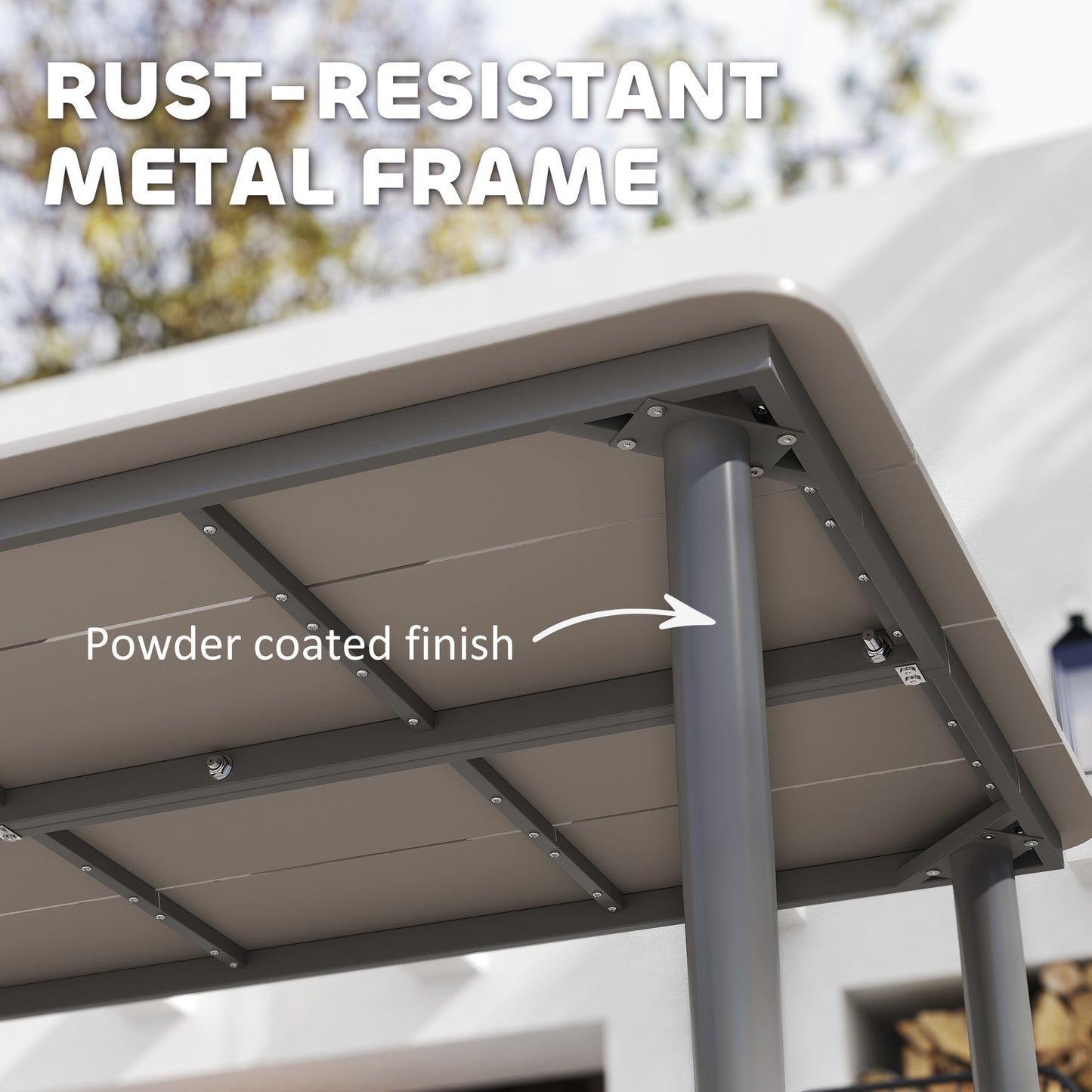 Navima Metal Light Grey Rectangular Outdoor Dining Table With WPiece Top For 6