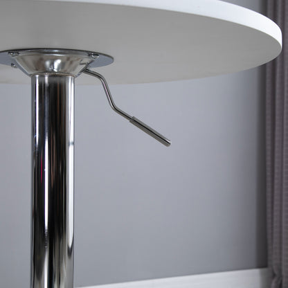 Rocolo Metal And Wooden White Adjustable H8 Round Bar Table With Swivel Top