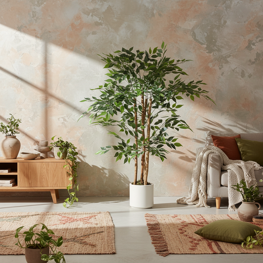 Rokalo Artificial Ficus Style Tree With Solid Trunk Detail In Pot 120cm Green