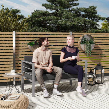 Nifano Aluminium Grey 2 Seater Outdoor Garden Sofa with Cushions