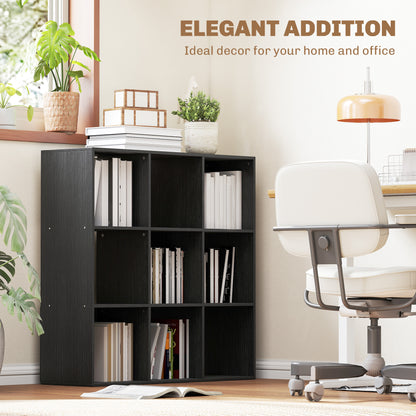 Solipa Wood Black 9 Cube Storage Bookcase