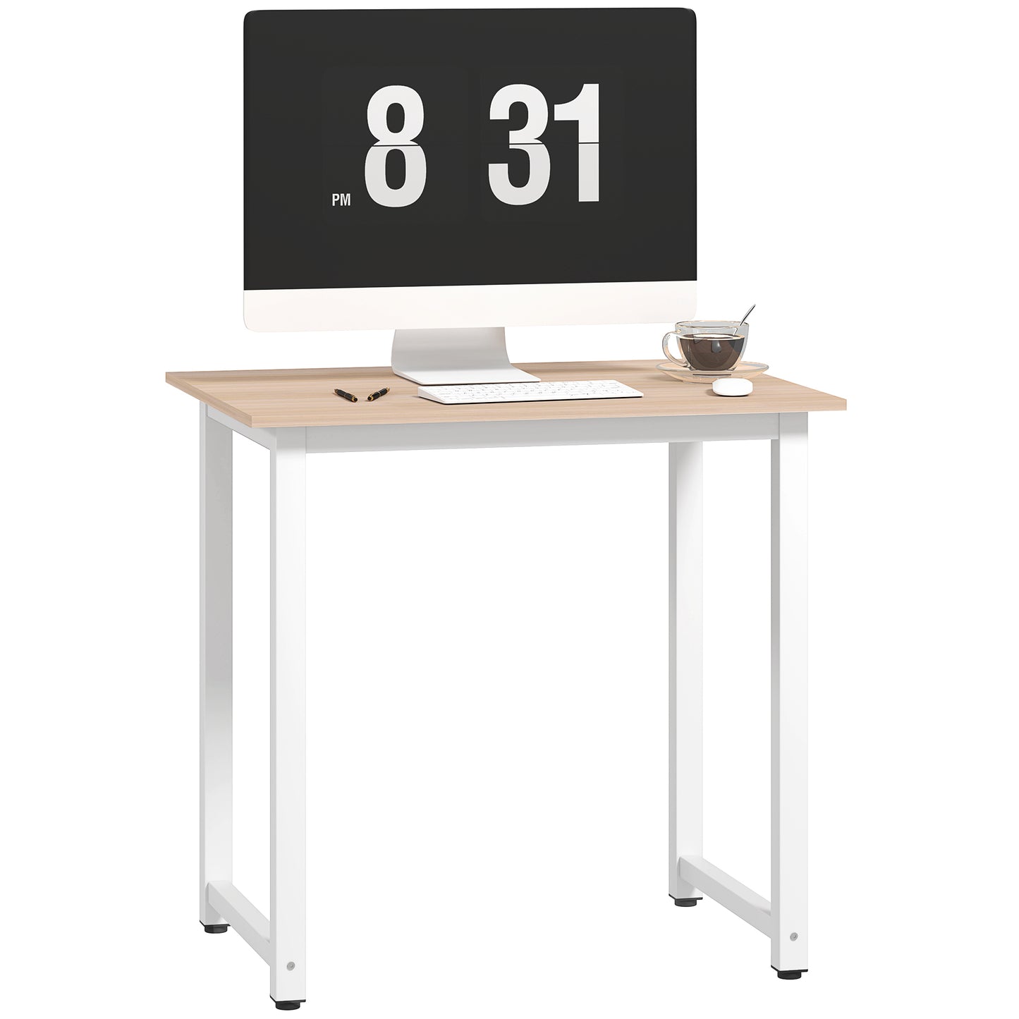 Diel 80cm White and White Wooden Home Office Desk