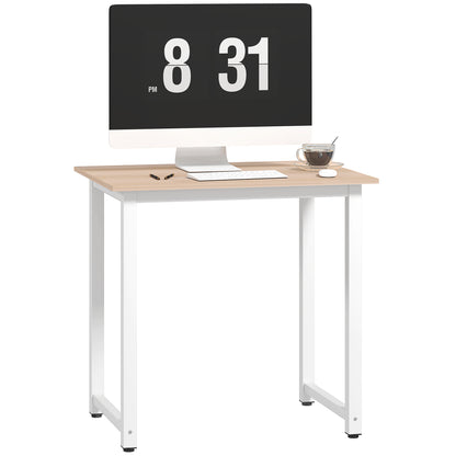 Diel 80cm White and White Wooden Home Office Desk