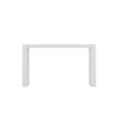 Kinnegad White Wooden Console Table Etched Legs