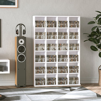 Kerire Wood White Adjustable CD Storage Unit