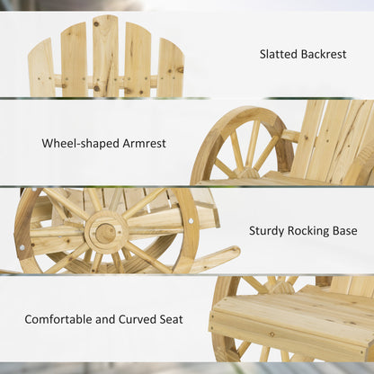 Bamo Set Of 2 Natural Wood Rocking Chairs With Reclining Back