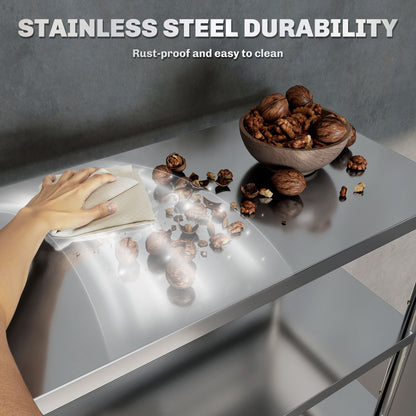 Nafado Stainless Steel Silver 4 Tier Bakers Rack Microwave Stand With Adjustable Shelves