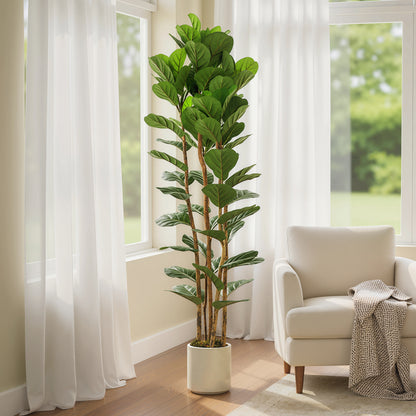 Racori Artificial Fiddle Leaf Fig Style Tree With Full Canopy 180cm Green