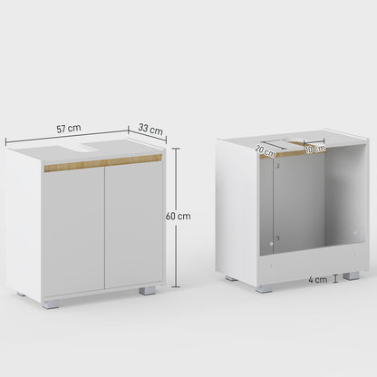 Elpalo White Freestanding Under Sink Vanity Cabinet With Double Doors
