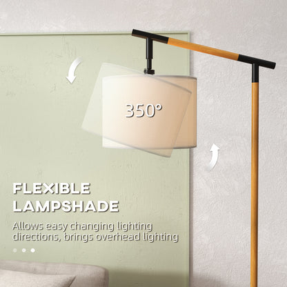 Liloel Metal Brown Adjustable Floor Lamp With 350 Degree Rotating Shade And LED Bulb