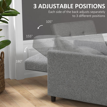Hala Fabric Grey 3 In One Single Chair Bed With Adjustable Back Pillow And Footrest
