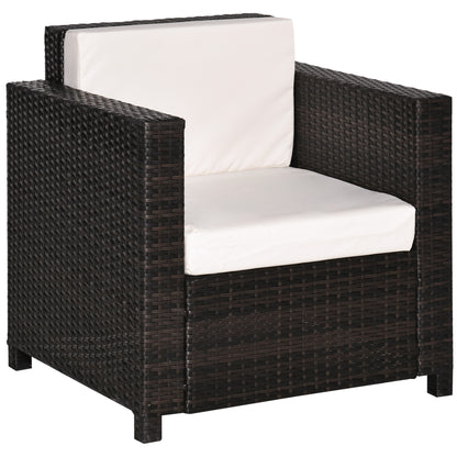 Rado Brown Rattan Single Outdoor Armchair With Armrests