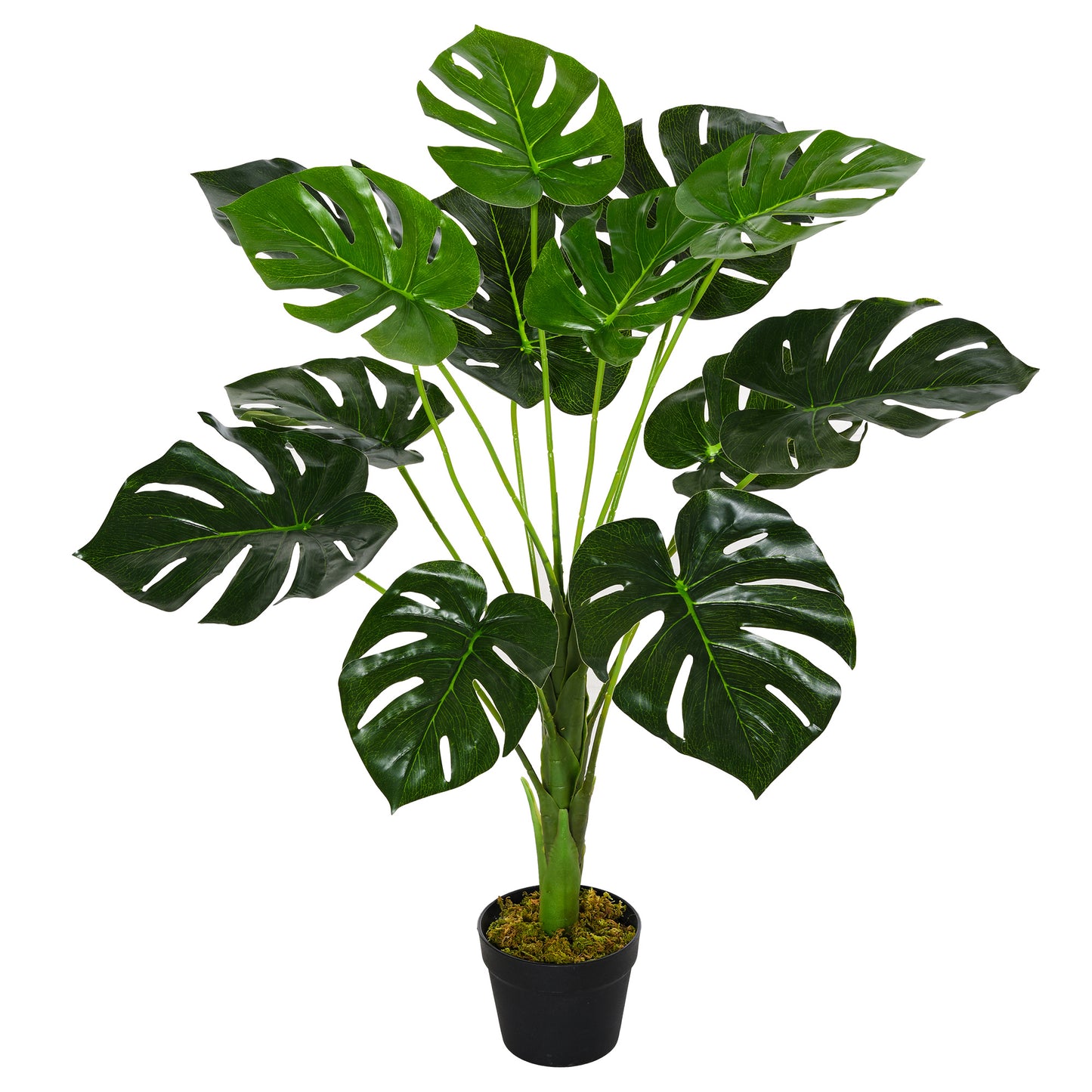 Rehala Artificial Monstera Leaf Style Plant In Pot For Indoor And Sheltered Outdoor Areas