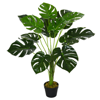 Rehala Artificial Monstera Leaf Style Plant In Pot For Indoor And Sheltered Outdoor Areas